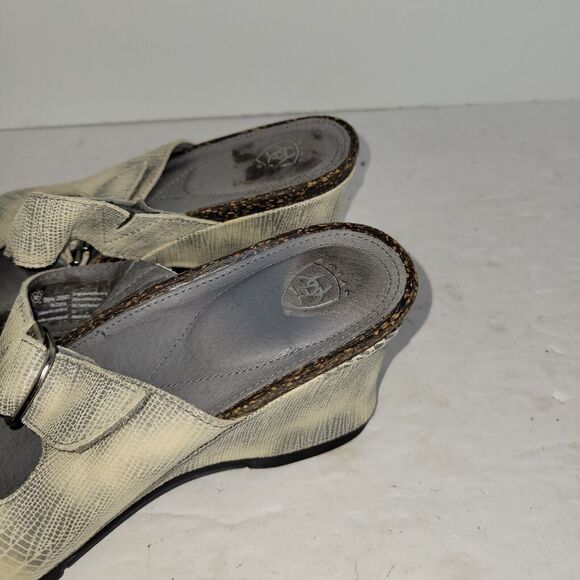 Ariat Sandals Womens Sz 8.5B Lizard Print Wedge Gray Animal Print Casual 20981 - Picture 6 of 15